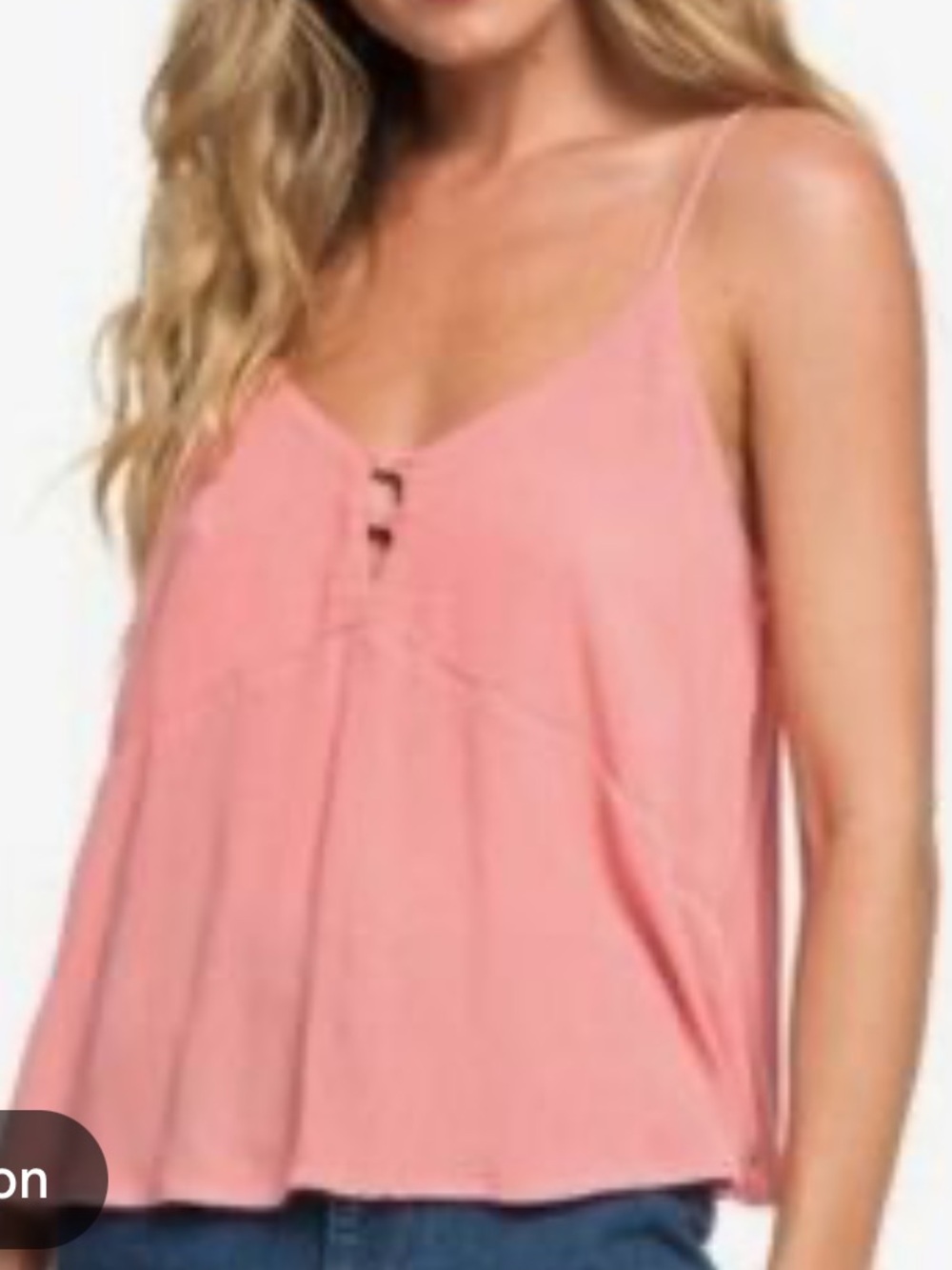 Roxy Coral Pink Spaghetti Strap V-Neck Cami 7